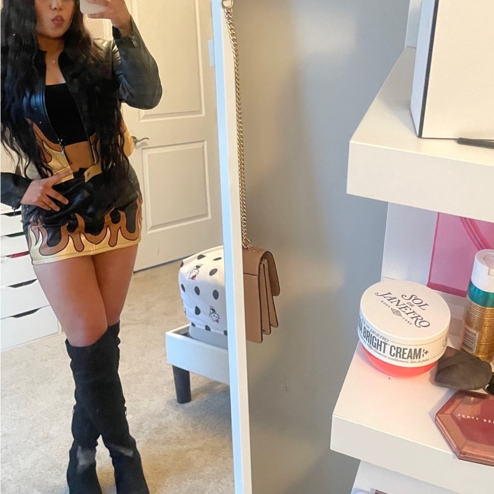 Flame mini Skirt and Jacket Set
